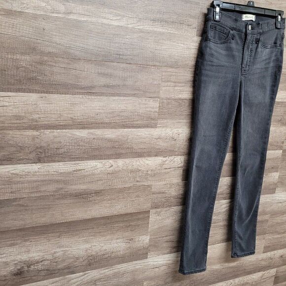 Madewell Roadtripper Jeans Size 25 Womens Black Skinny Mid Rise Charcoal Wash - Picture 5 of 16